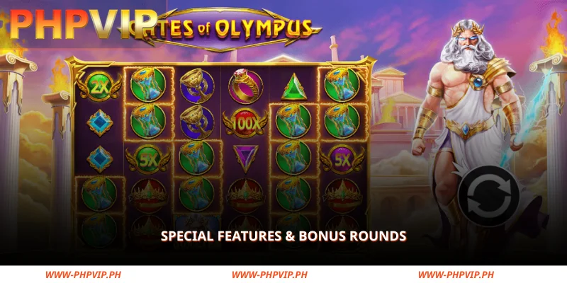 Gates of Olympus Slot at PHPVIP – Multiplier Mayhem up to 15,000x 2 special features designed to activate bonus rounds